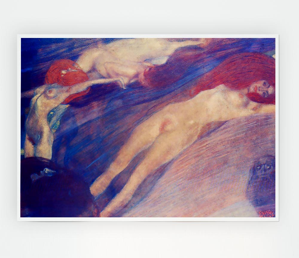 Klimt Moving Water Print Poster Wall Art