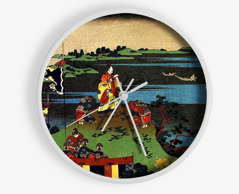 Hokusai Nakamaro Looking At The Moon Clock - Wallart-Direct UK