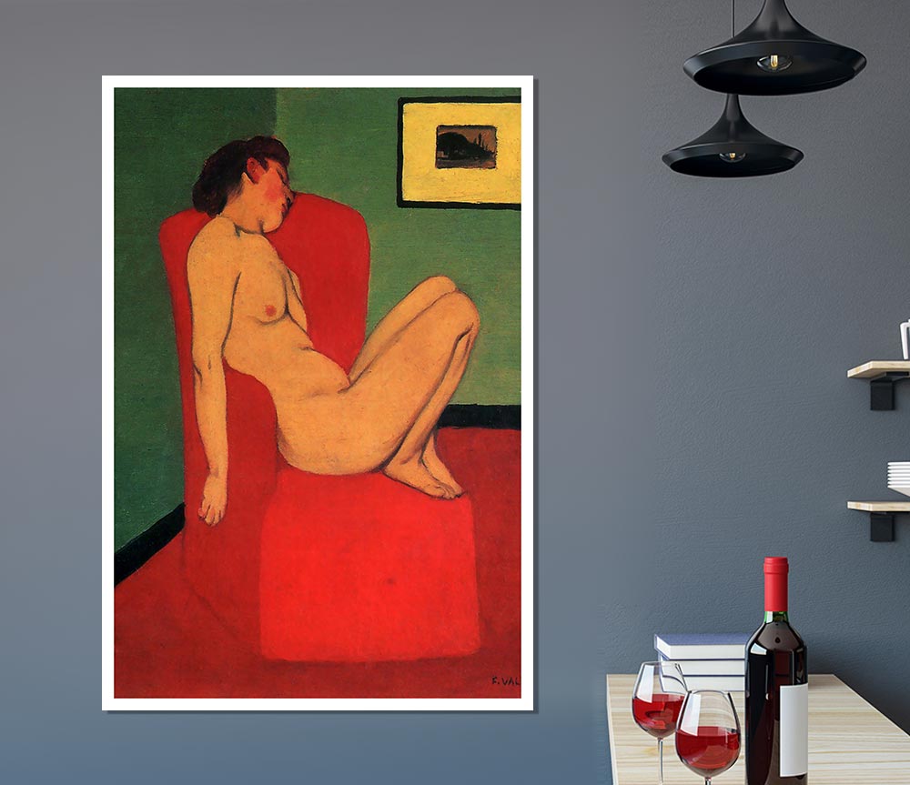 Felix Vallotton Nude In A Red Armchair Print Poster Wall Art