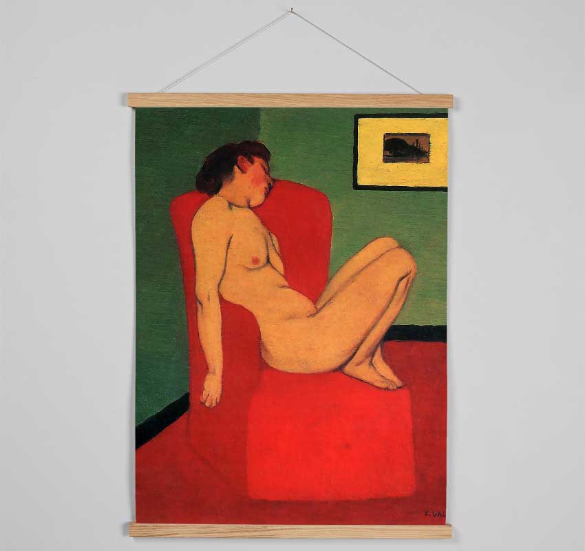 Felix Vallotton Nude In A Red Armchair Hanging Poster - Wallart-Direct UK