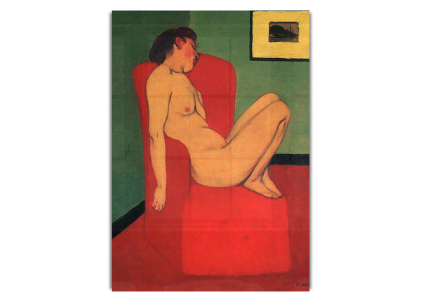 Nude In A Red Armchair By Felix Vallotton