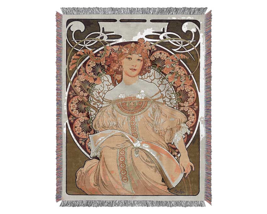 Alphonse Mucha Obraz Woven Blanket