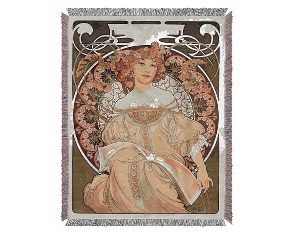 Alphonse Mucha Obraz Woven Blanket