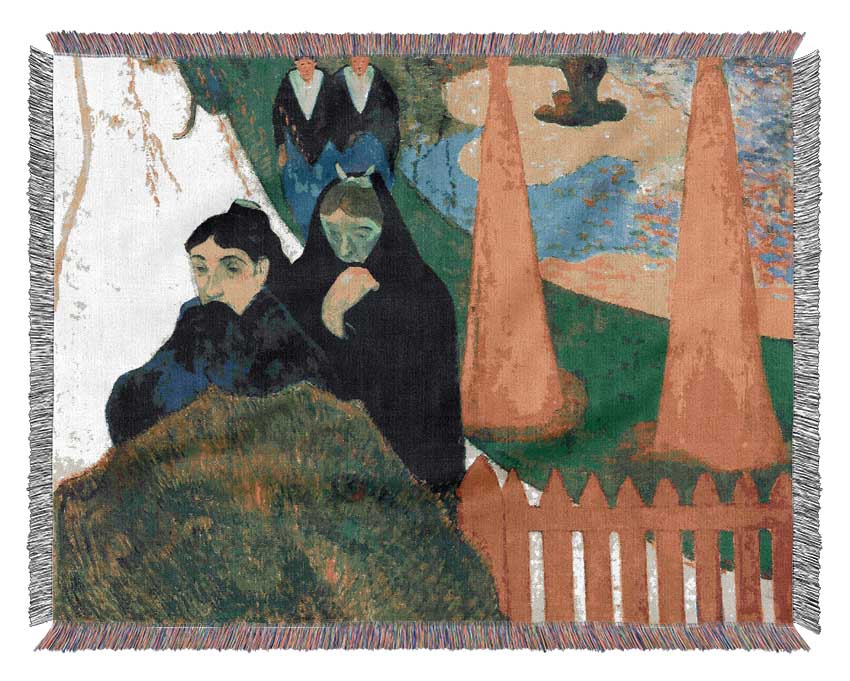 Gauguin Old Maids In A Winter Garden Arles Woven Blanket