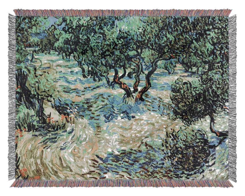 Van Gogh Olive Grove 2 Woven Blanket