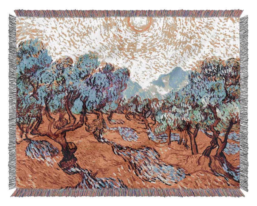 Van Gogh Olive Grove 1 Woven Blanket