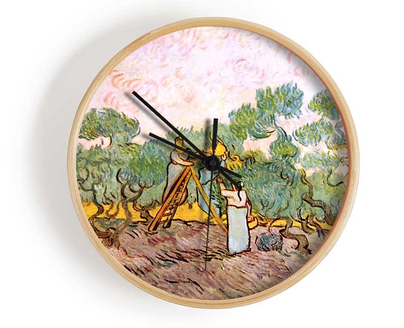 Van Gogh Olive Pickers Clock - Wallart-Direct UK