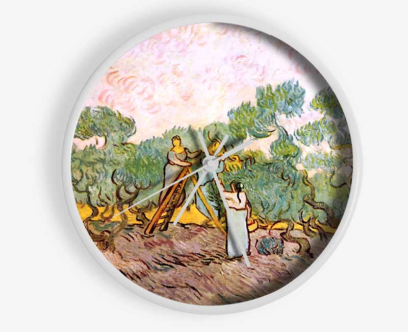 Van Gogh Olive Pickers Clock - Wallart-Direct UK