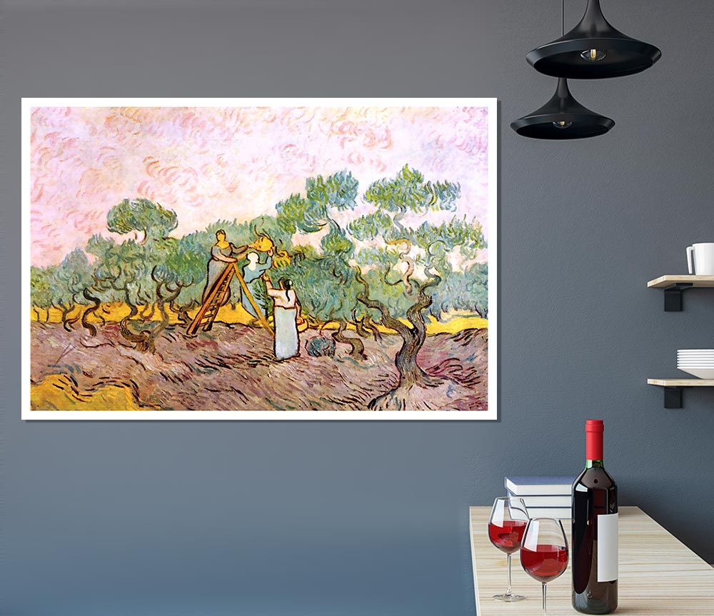 Van Gogh Olive Pickers Print Poster Wall Art