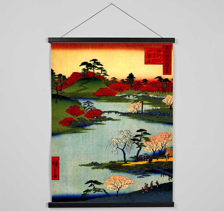 Hiroshige Open Garden At Fukagawa Hanging Poster - Wallart-Direct UK