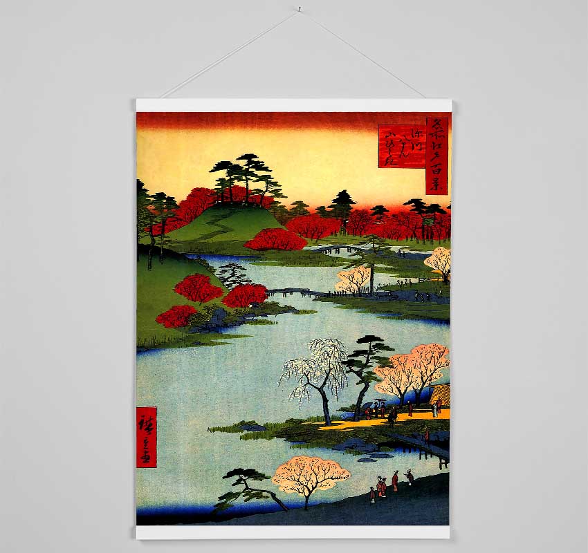 Hiroshige Open Garden At Fukagawa Hanging Poster - Wallart-Direct UK