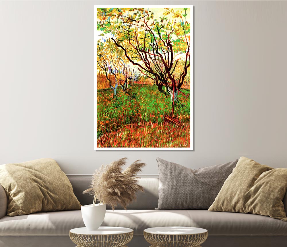 Van Gogh Orchard In Blossom Print Poster Wall Art