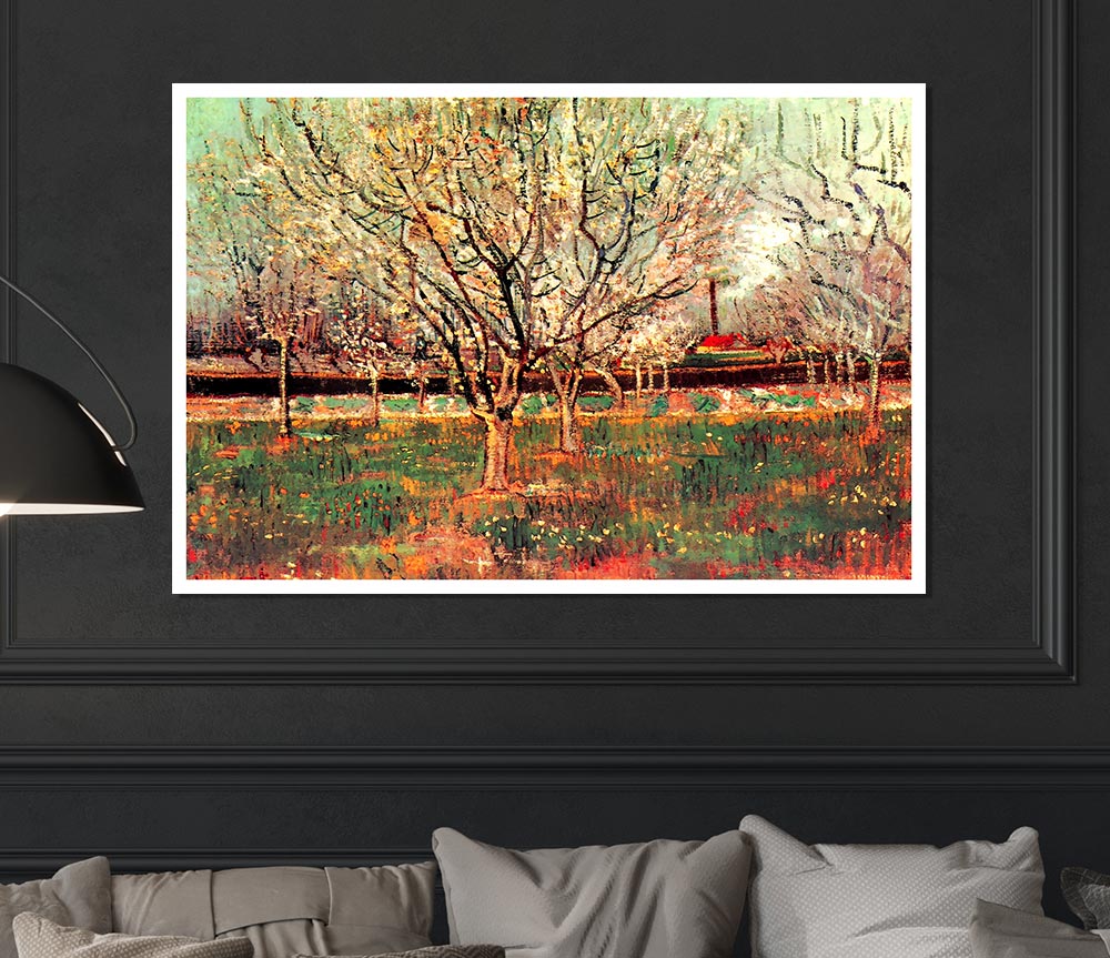 Van Gogh Orchard In Blossom Plum Trees Print Poster Wall Art