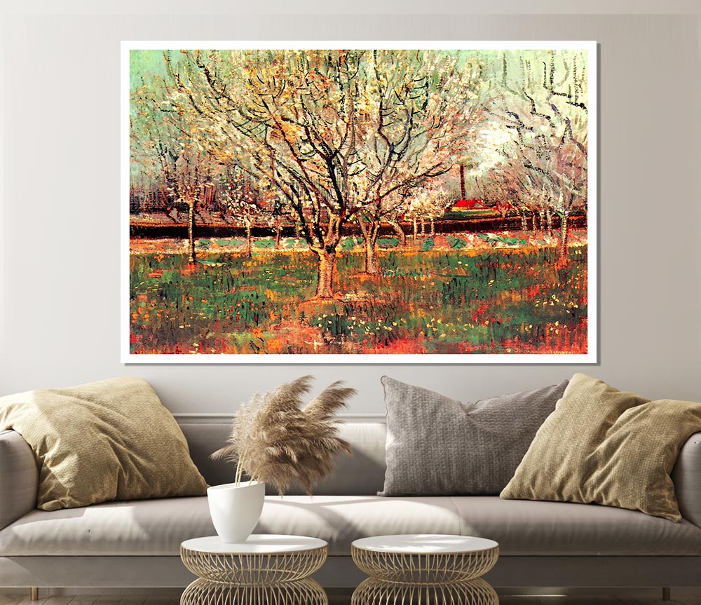 Van Gogh Orchard In Blossom Plum Trees Print Poster Wall Art