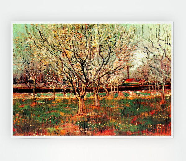 Van Gogh Orchard In Blossom Plum Trees Print Poster Wall Art