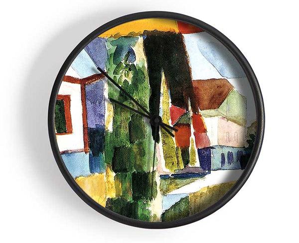 August Macke Our Garden On The Lake 5 Clock - Wallart-Direct UK