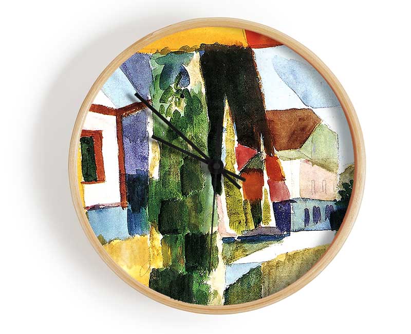 August Macke Our Garden On The Lake 5 Clock - Wallart-Direct UK