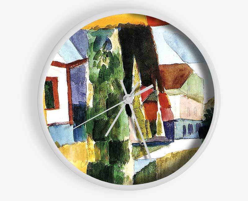 August Macke Our Garden On The Lake 5 Clock - Wallart-Direct UK