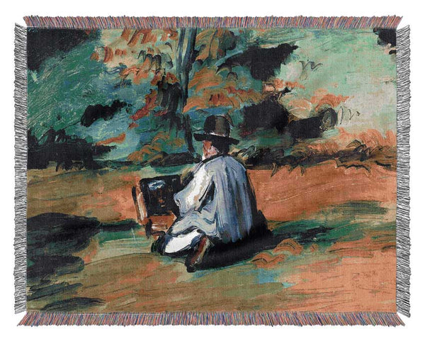 Cezanne Painter At Work Woven Blanket