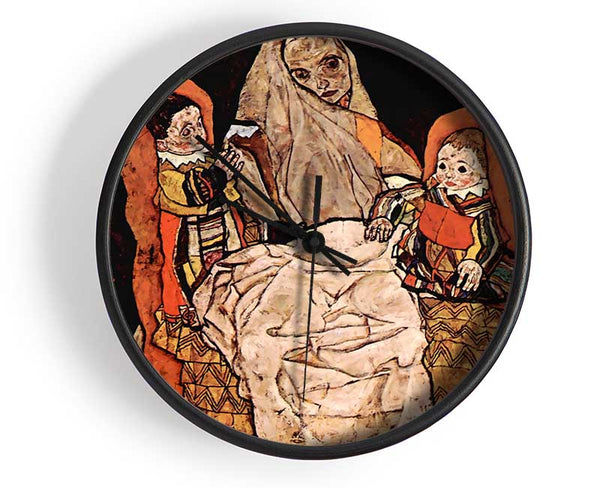 Schiele Parent With Two Children The Mother Clock - Wallart-Direct UK