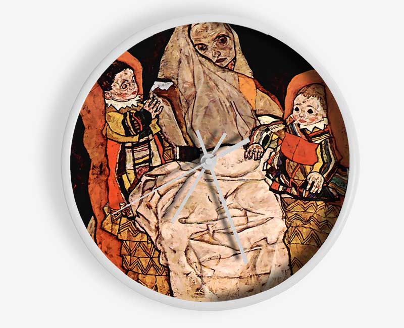 Schiele Parent With Two Children The Mother Clock - Wallart-Direct UK