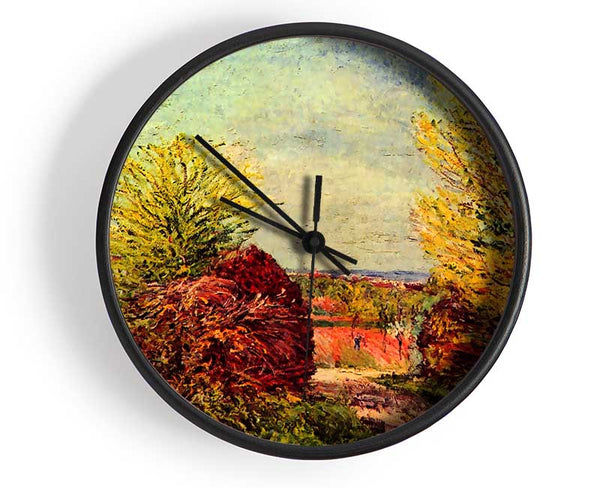 Sisley Path In Veneux Nadon In Spring Clock - Wallart-Direct UK