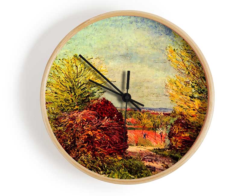 Sisley Path In Veneux Nadon In Spring Clock - Wallart-Direct UK