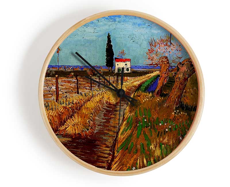 Van Gogh Path Through A Field With Willows Clock - Wallart-Direct UK