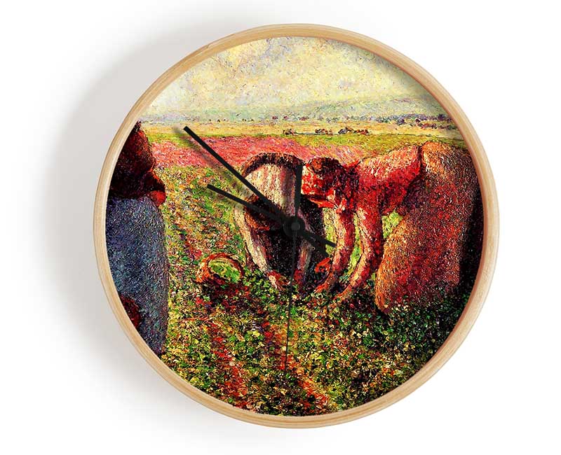 Pissarro Peas Growing In Eragny Clock - Wallart-Direct UK