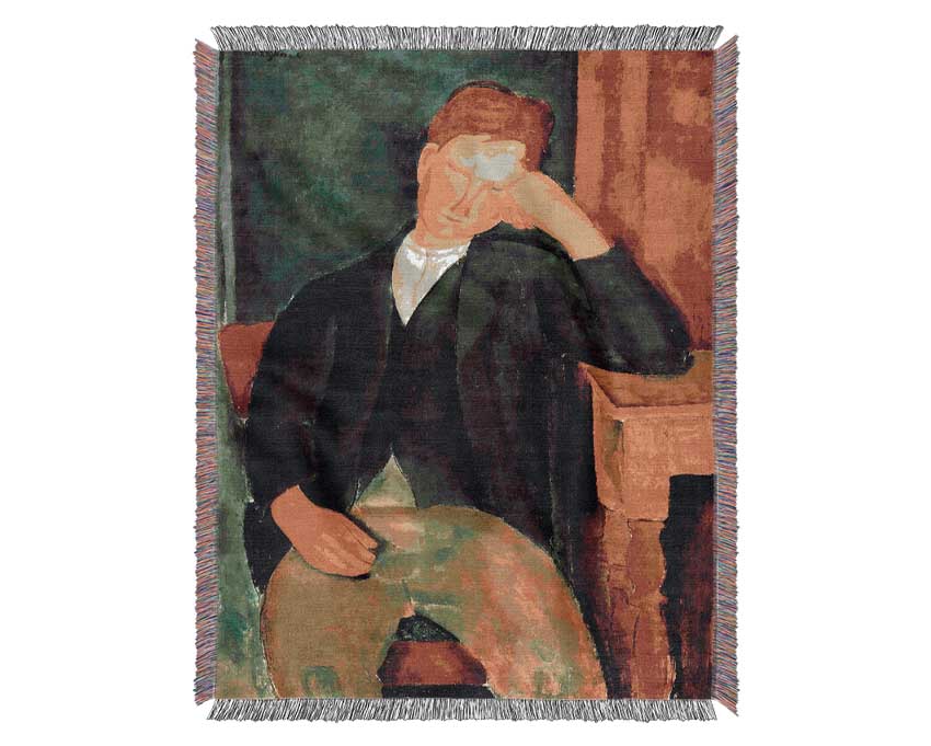 Modigliani Peasant Boy 2 Woven Blanket