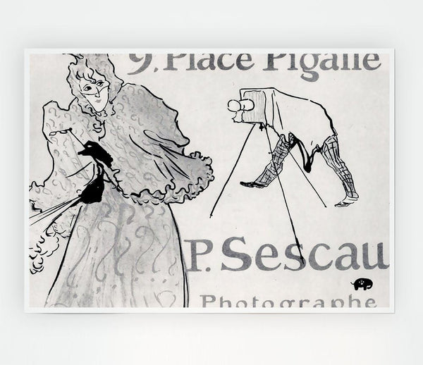 Toulouse Lautrec Photorapher Sescau Print Poster Wall Art