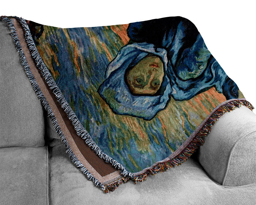 Van Gogh Pieta (By Eugene Delacroix) Woven Blanket