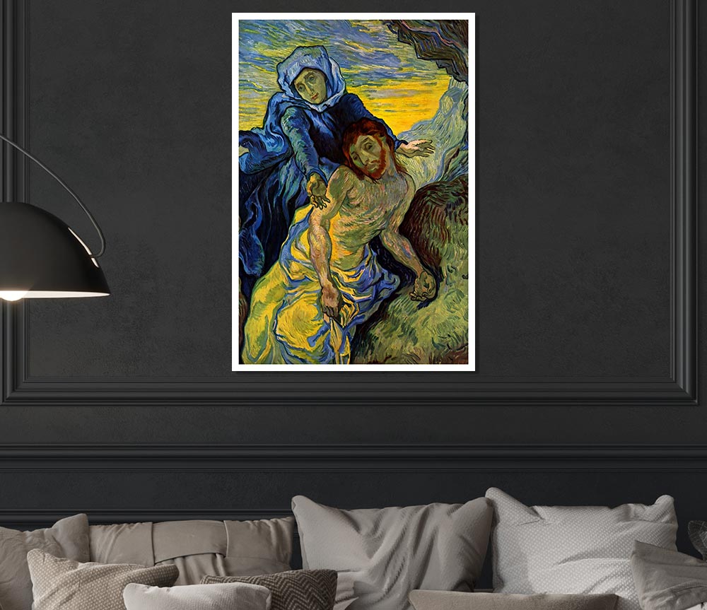 Van Gogh Pieta By Eugene Delacroix Print Poster Wall Art