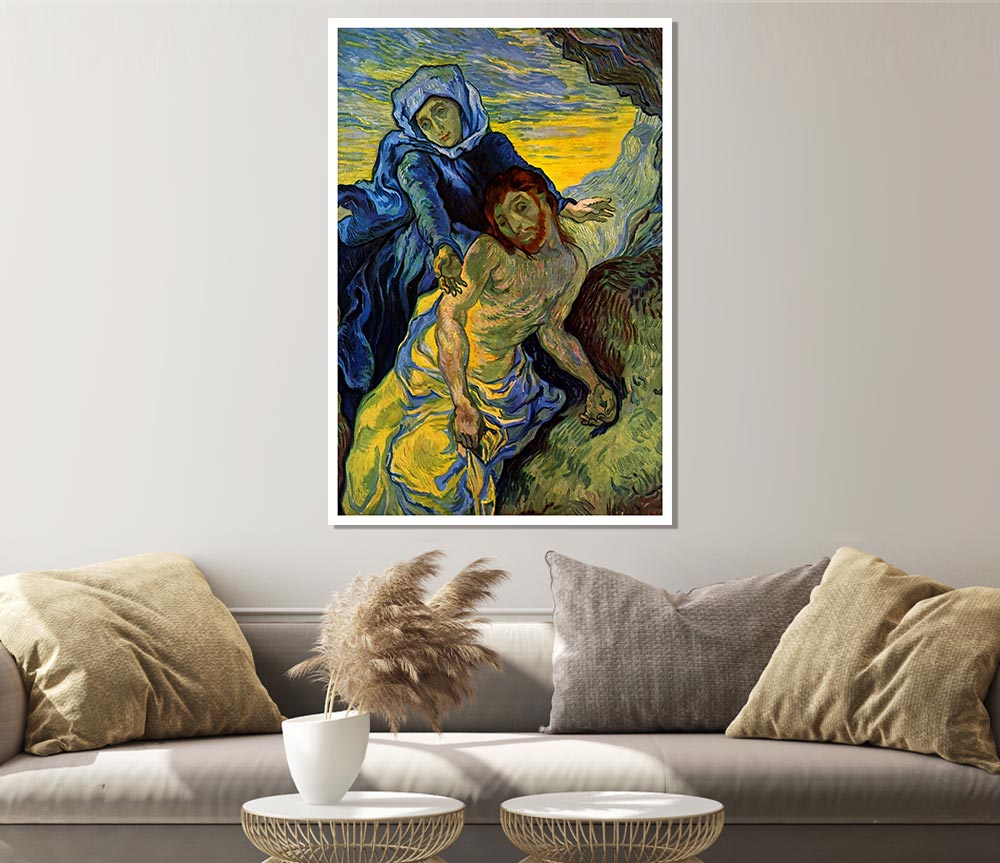 Van Gogh Pieta By Eugene Delacroix Print Poster Wall Art