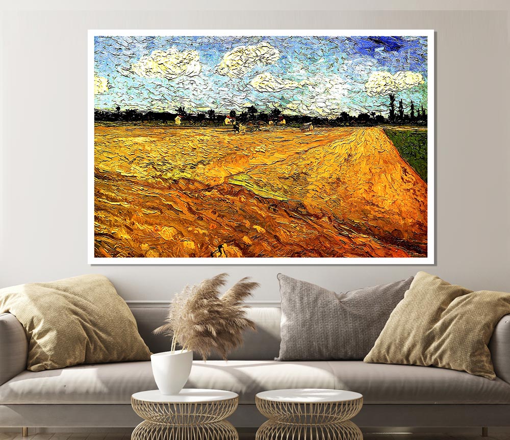 Van Gogh Ploughed Field Print Poster Wall Art