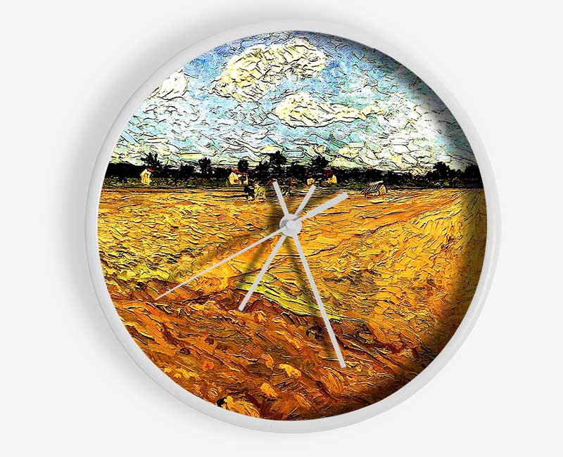 Van Gogh Ploughed Field Clock - Wallart-Direct UK