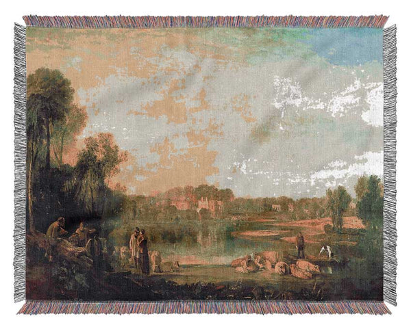 Joseph Mallord Turner Popes Villa At Twickenham Woven Blanket