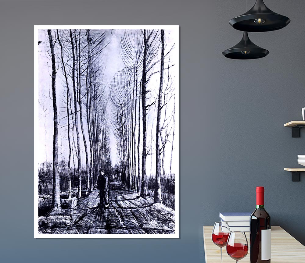 Van Gogh Poplar Avenue Print Poster Wall Art