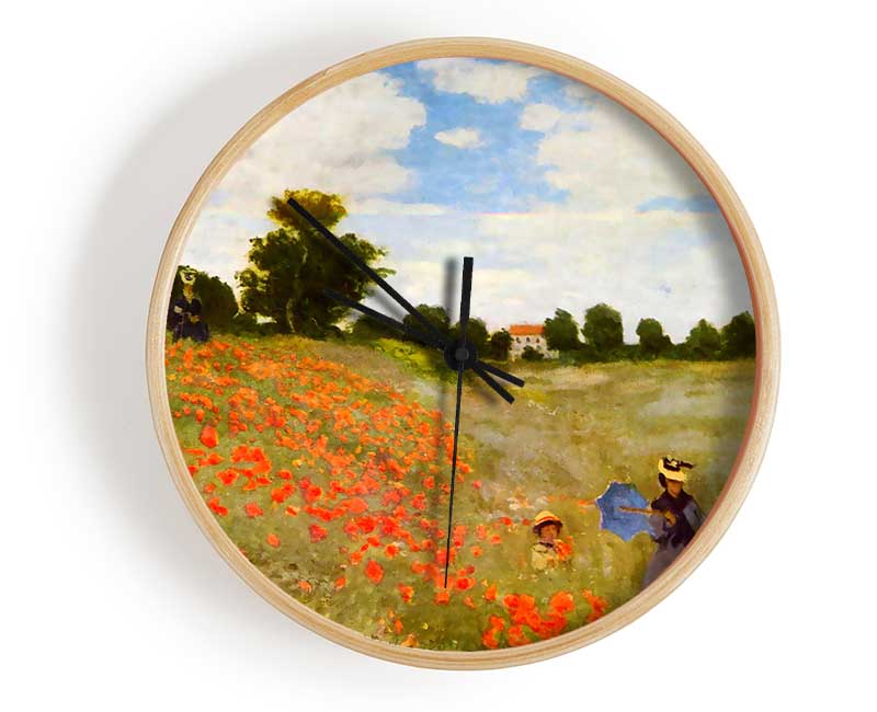 Monet Poppies Clock - Wallart-Direct UK