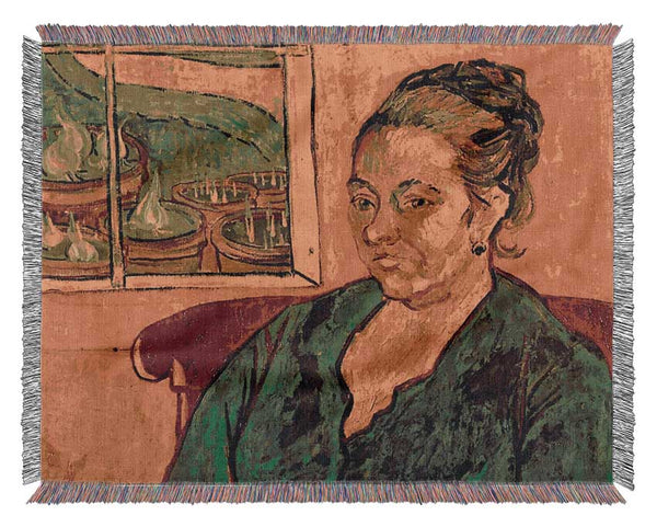 Van Gogh Portrait Of Madame Augustine Roulin Woven Blanket