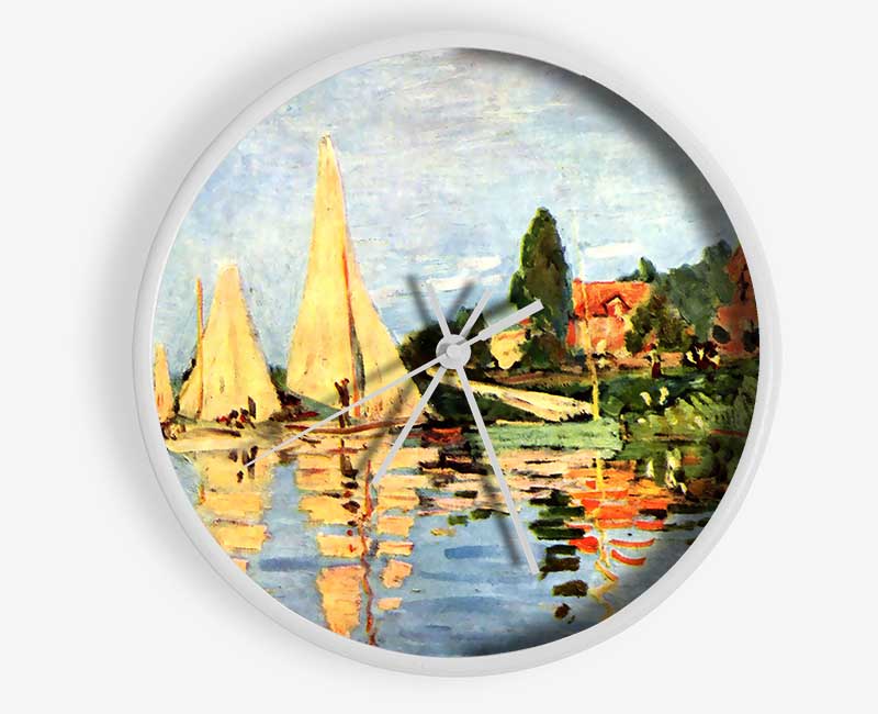 Monet Regatta At Argenteuil Clock - Wallart-Direct UK