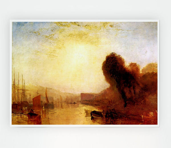 Joseph Mallord Turner Regatta At Cowes Castle Print Poster Wall Art