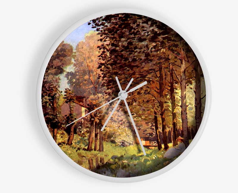 Sisley Rest At The River Bank Clock - Wallart-Direct UK