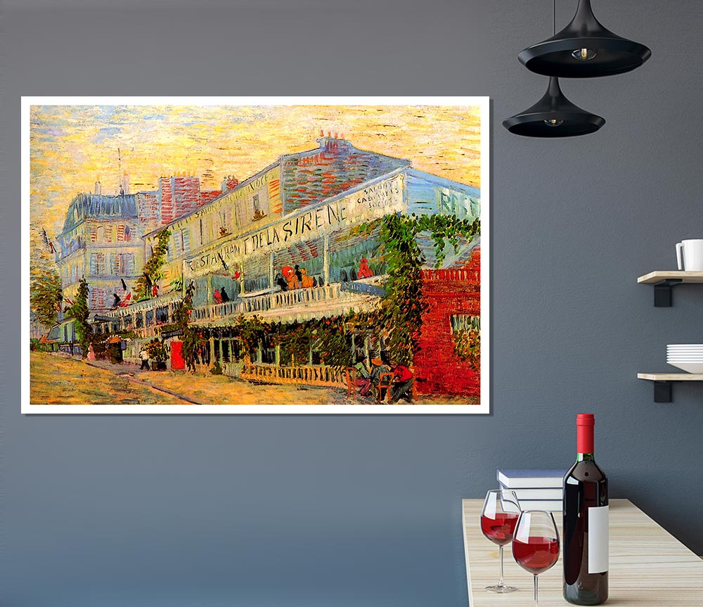 Van Gogh Restaurant De La Sirene At Asnieres Print Poster Wall Art