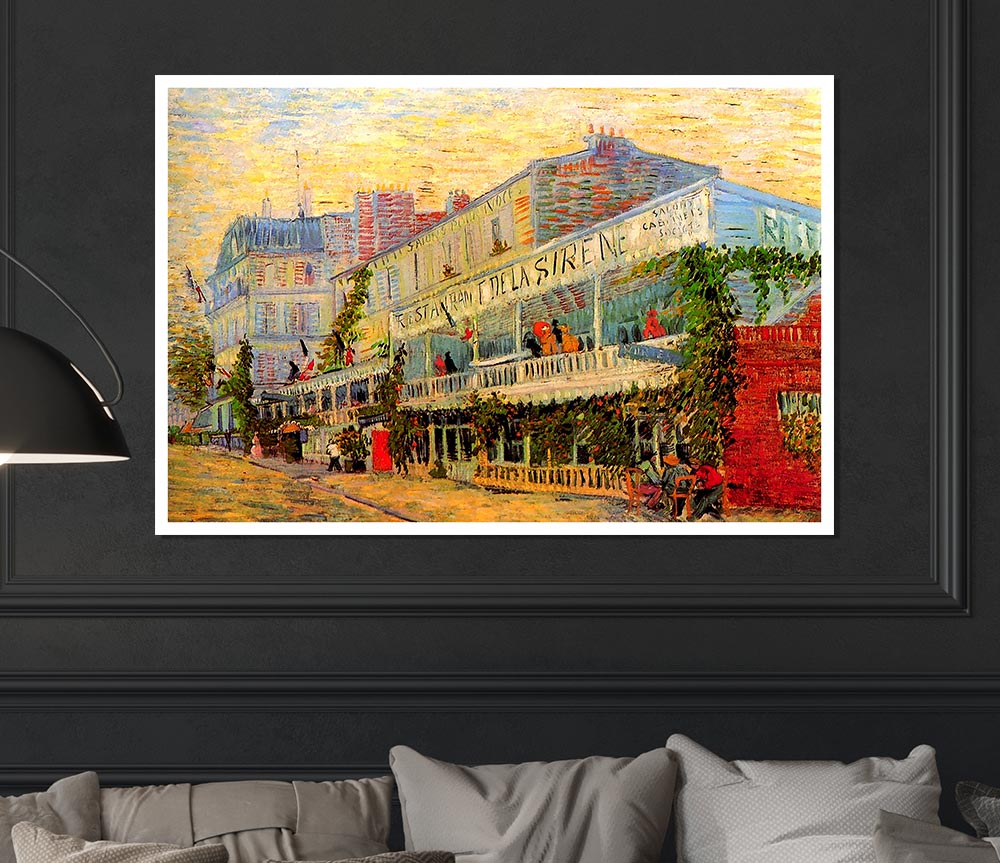 Van Gogh Restaurant De La Sirene At Asnieres Print Poster Wall Art