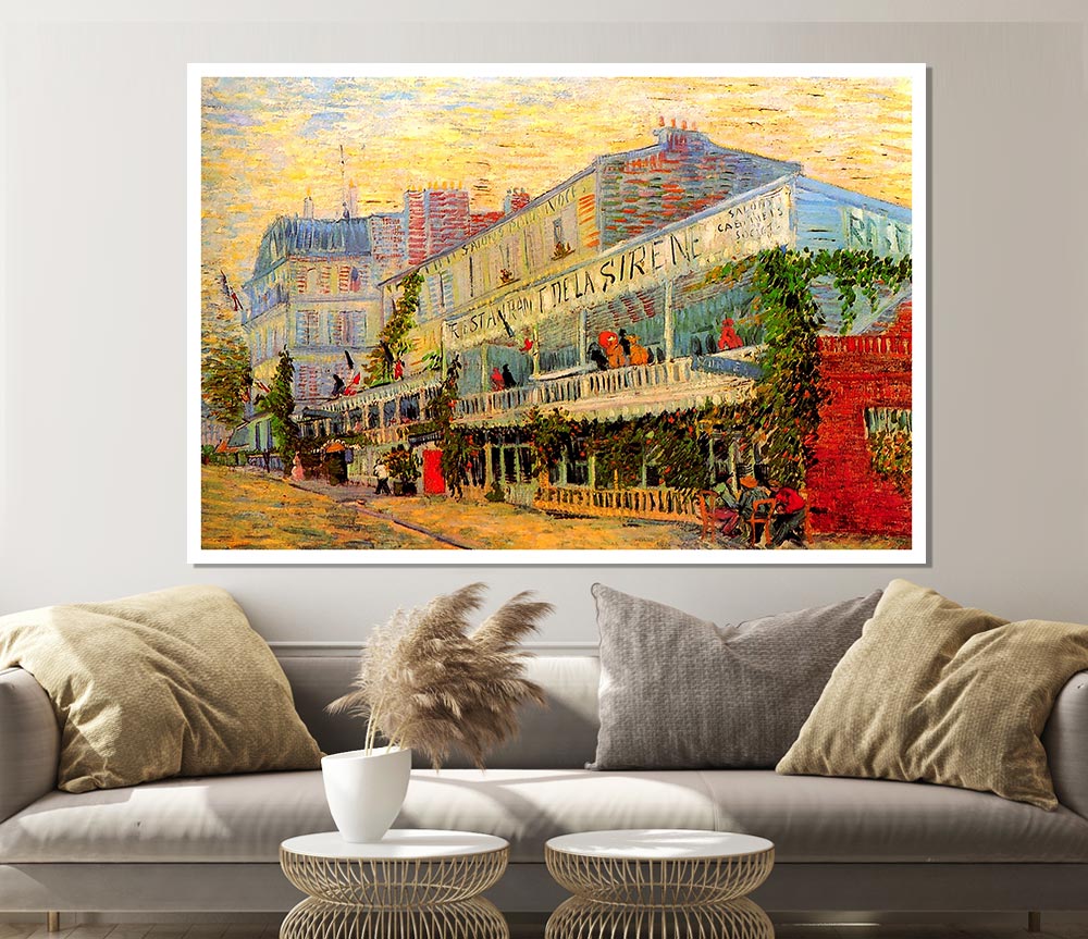 Van Gogh Restaurant De La Sirene At Asnieres Print Poster Wall Art