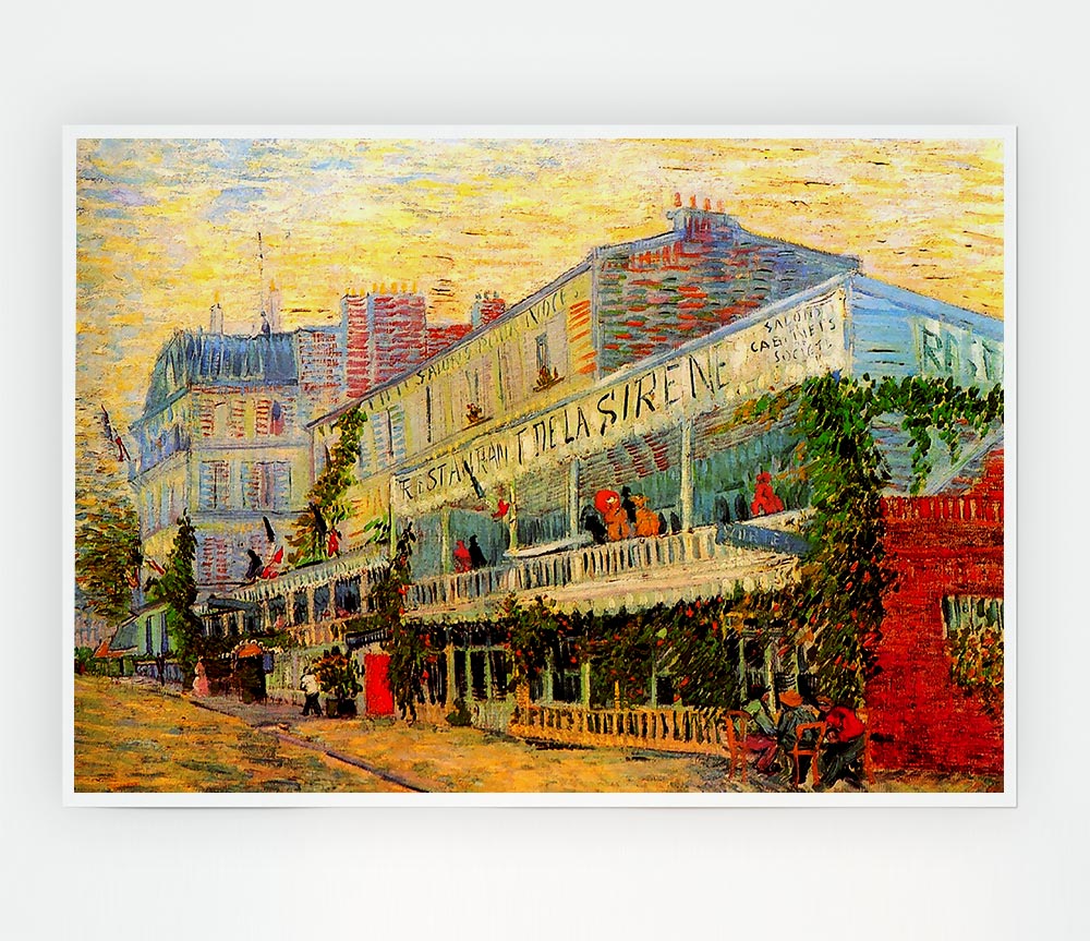 Van Gogh Restaurant De La Sirene At Asnieres Print Poster Wall Art