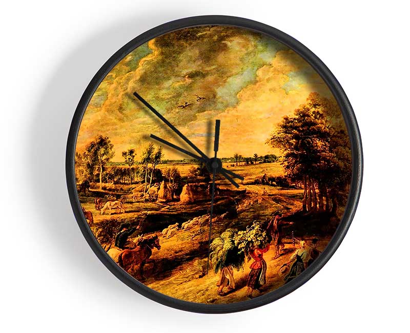 Rubens Return Of The Farmers From The Field Clock - Wallart-Direct UK