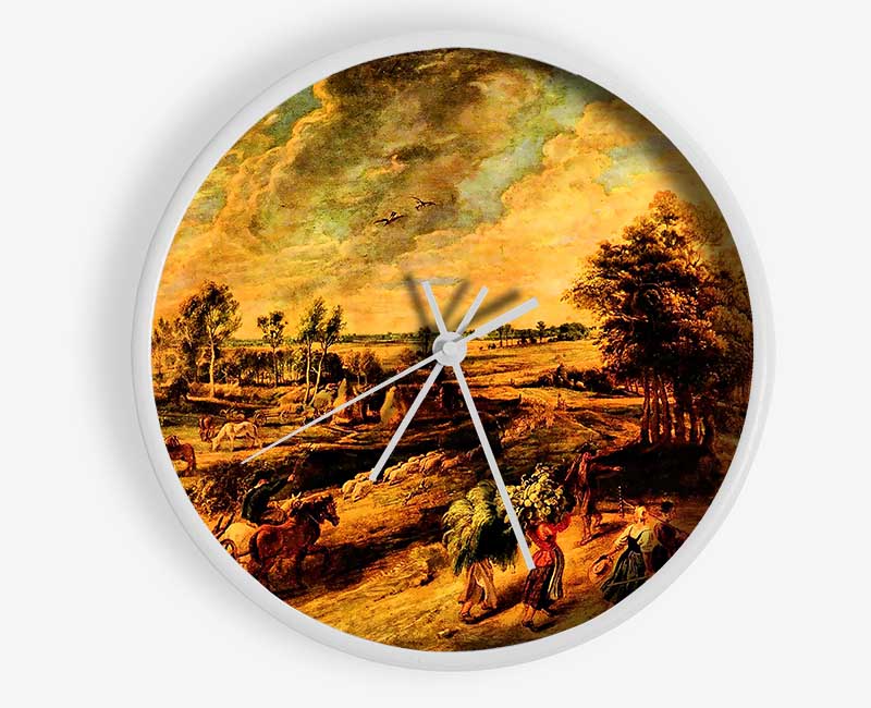 Rubens Return Of The Farmers From The Field Clock - Wallart-Direct UK