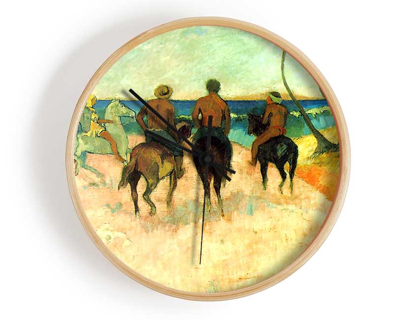 Gauguin Riding On The Beach 2 Clock - Wallart-Direct UK